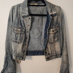 Bullhead Cropped Denim Jacket Sz M
